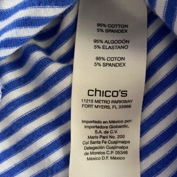 Chico’s Zip Up blue & white Hoodie Chicos 0 or Size Small - Picture 3 of 6
